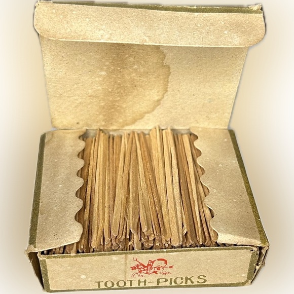 Vintage Perfect Tooth Picks Pure Birchwood Sliverless Polished Complete Japan - Picture 3 of 3